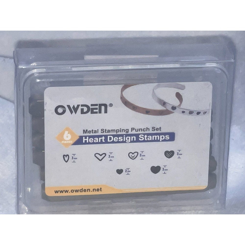 Owden Metal Stamping Punch Set Heart Design Stamps- NEW